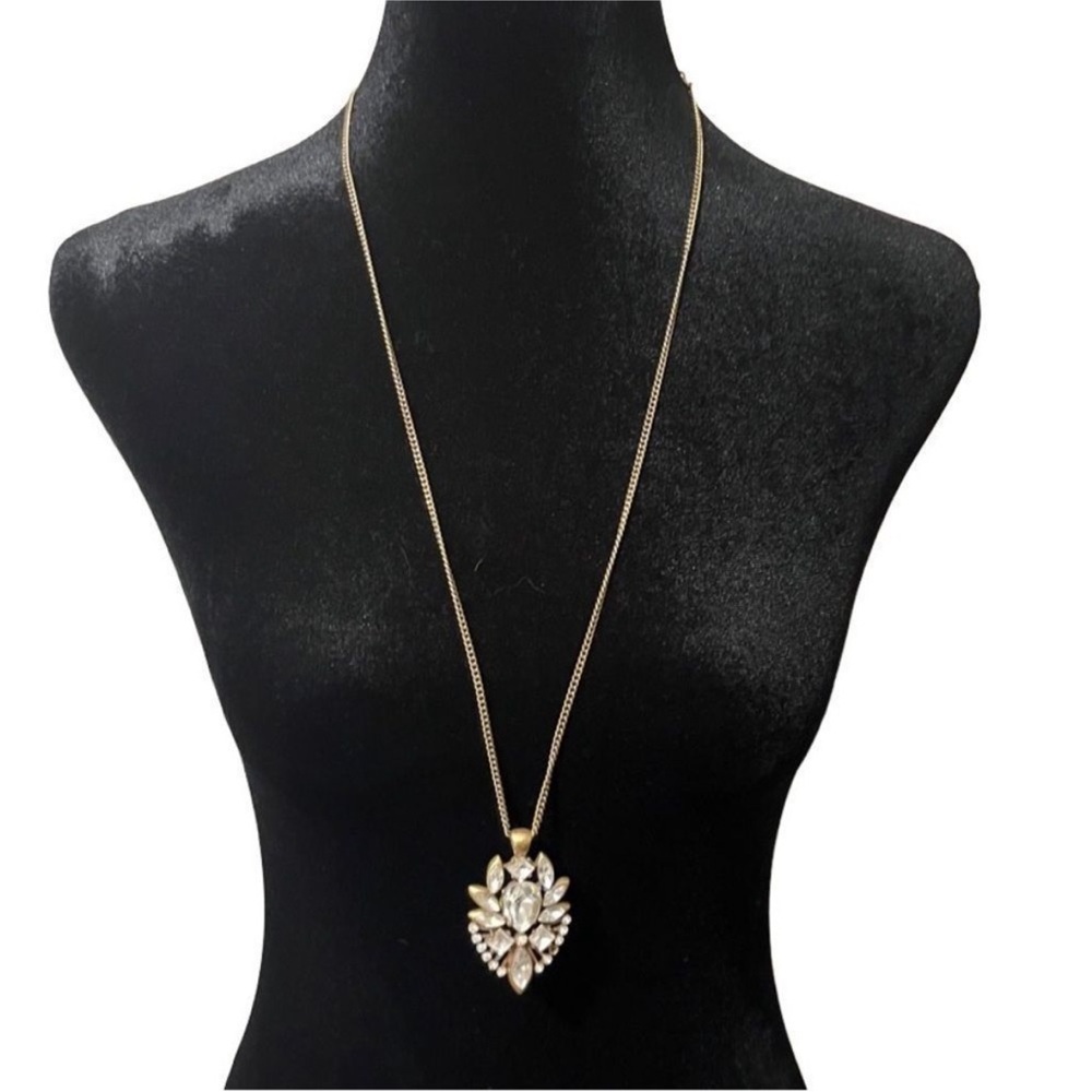 J. Crew Rhinestone Cluster Pendant Necklace